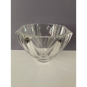 Kosta Boda Sweden Crystal‎ Bowl Roman Clear Bengt Edenfalk Art Deco Vintage 80s